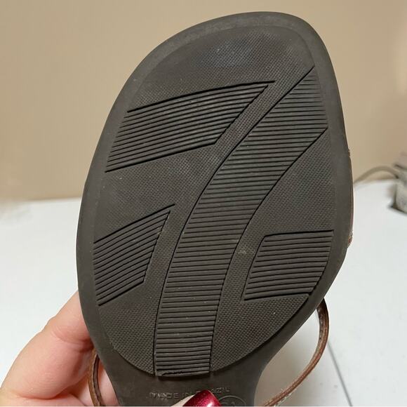 Saddle Tan Cognac Heeled Strappy Sandal Shoes Made in Brazil Size 6.5 - Picture 16 of 16